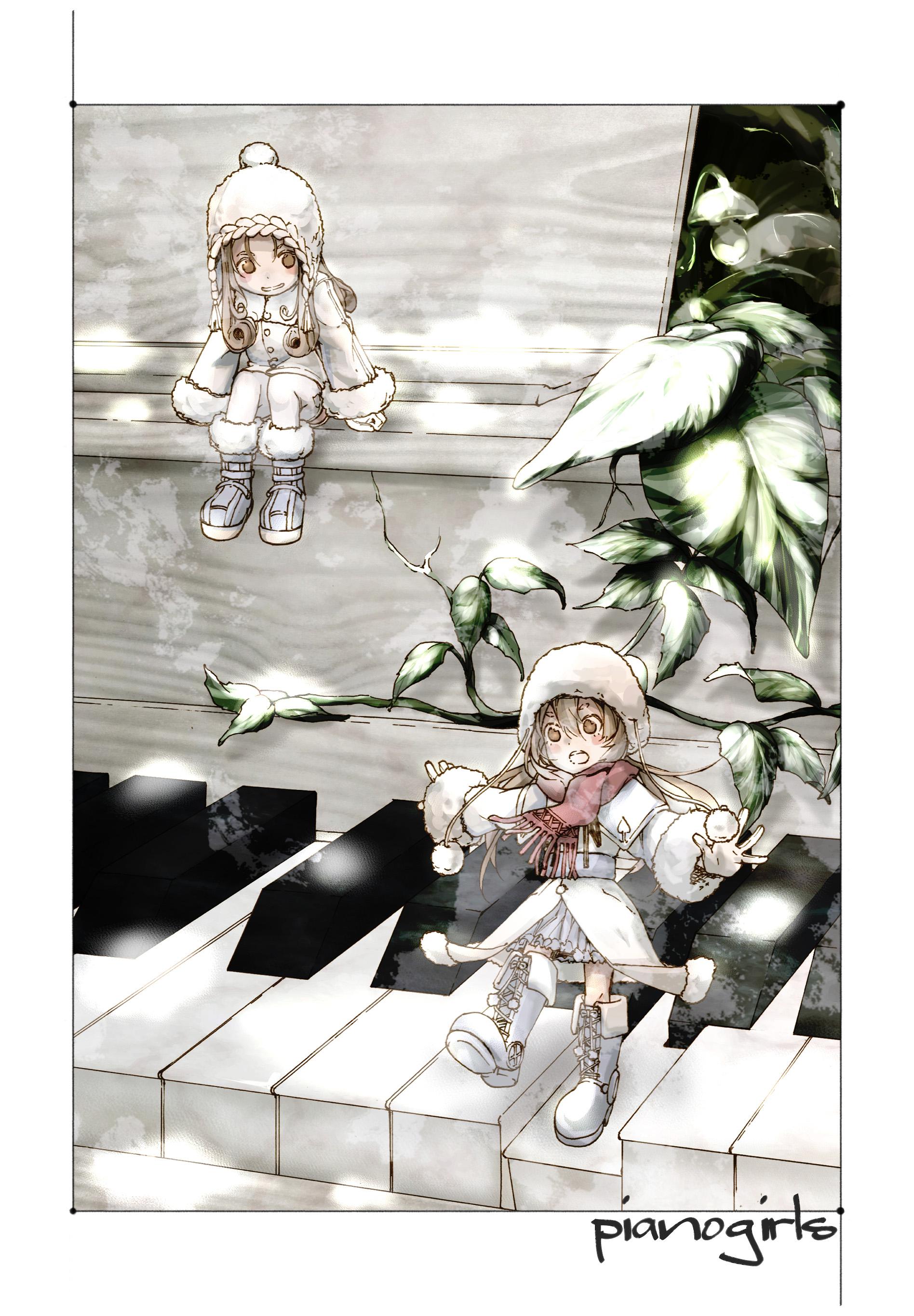 piano girls插画图片壁纸