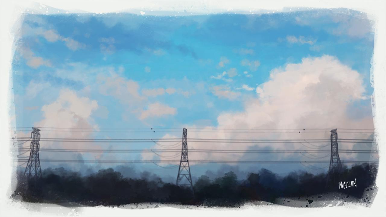 painterly pylon-风景背景