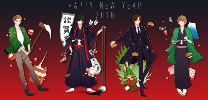2016 HAPPY NEW YEAR插画图片壁纸