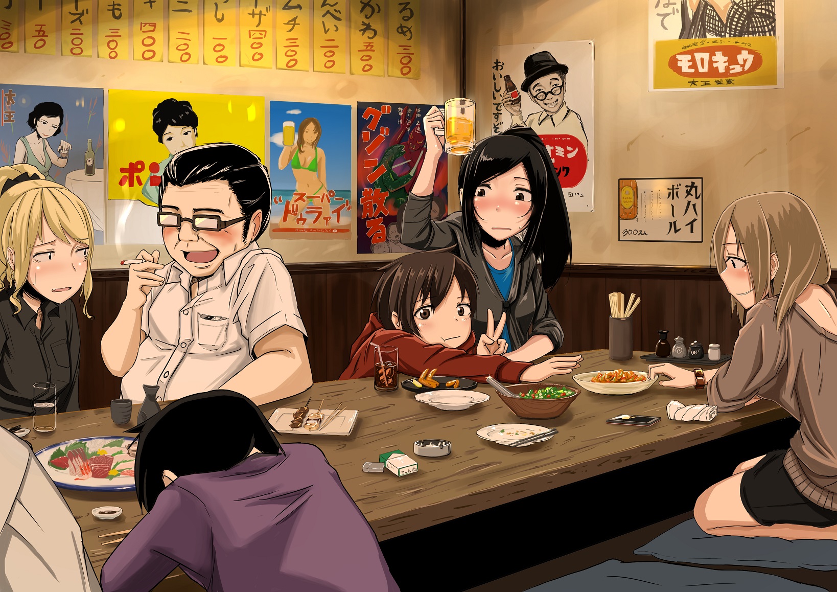 亲戚聚会上的寄生虫插画图片壁纸