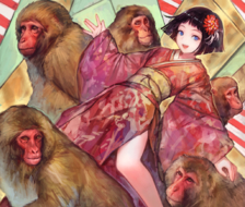 申年-庆祝过年的画猴子
