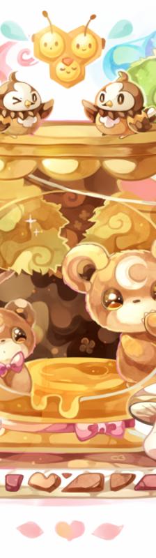 四季折蜂蜜熊插画图片壁纸