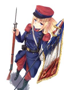 法国军姑娘插画图片壁纸