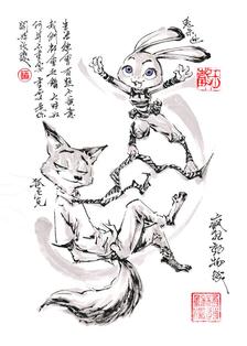 狐尼克&兔朱迪插画图片壁纸