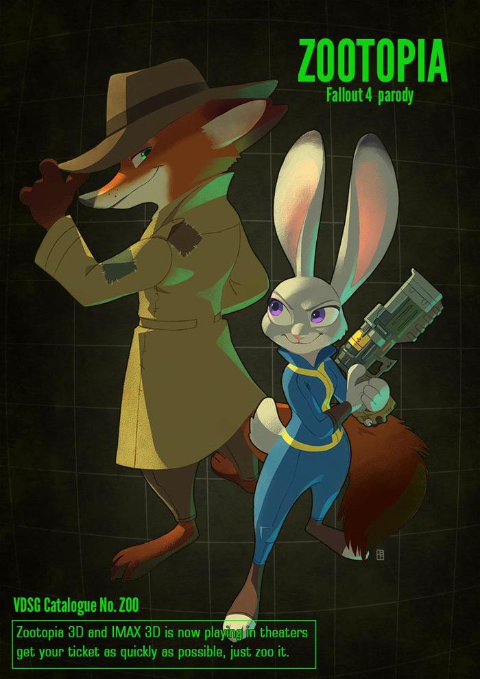 Zootopia x Fallout4插画图片壁纸