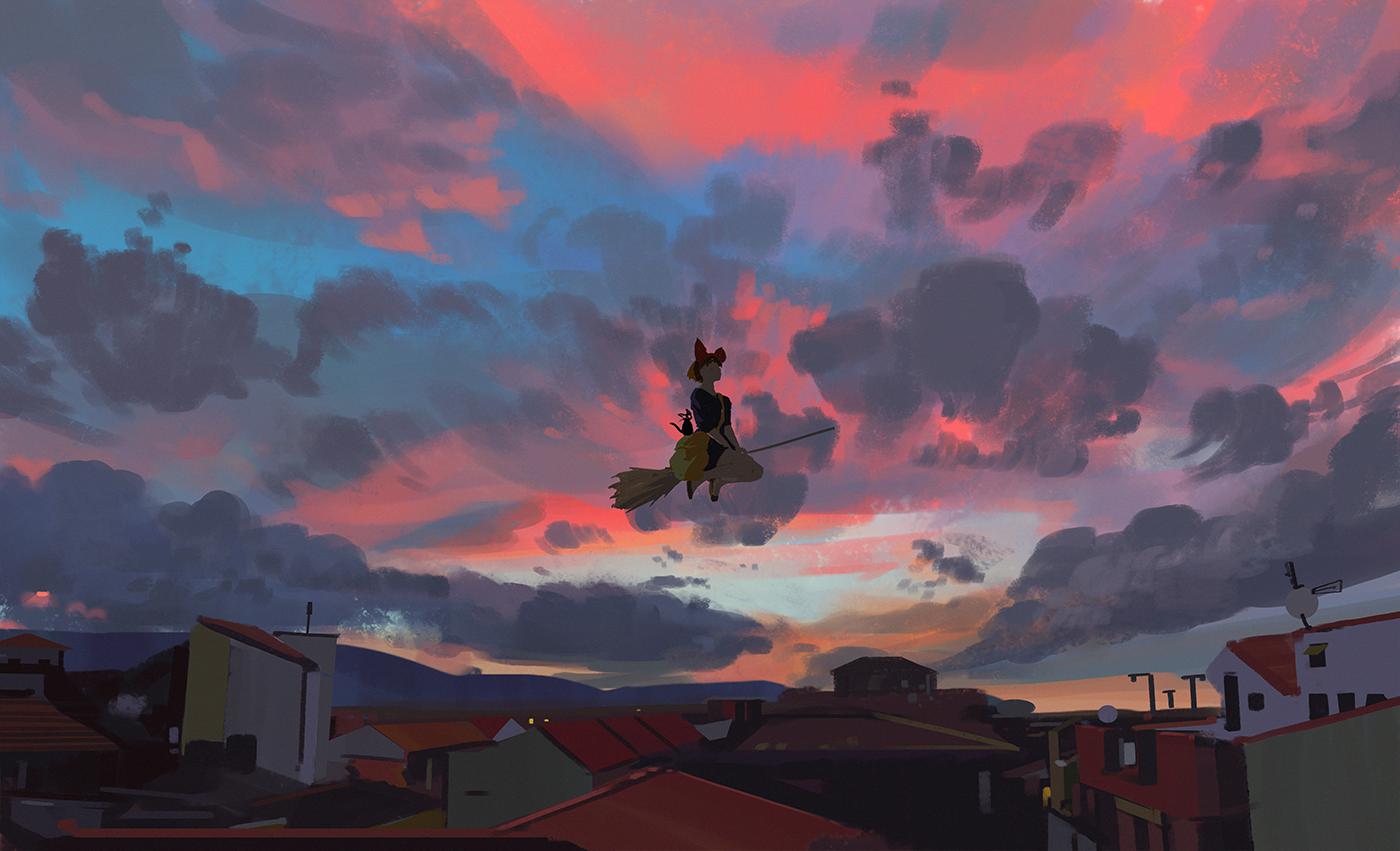 249/365 kiki's delivery service插画图片壁纸