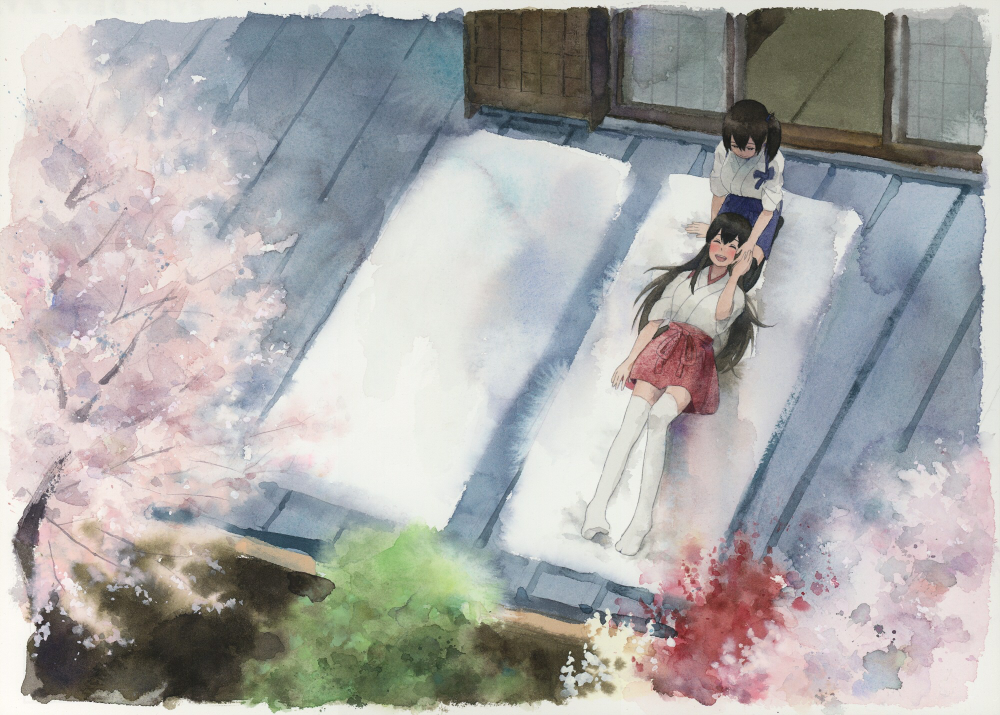 透明水彩桜插画图片壁纸