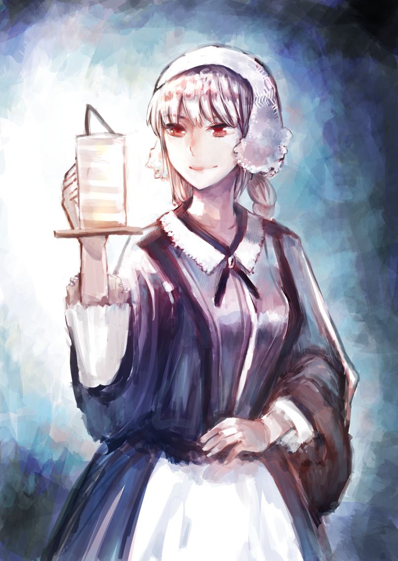 lady with lamp插画图片壁纸