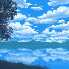 Lake Cloud插画图片壁纸