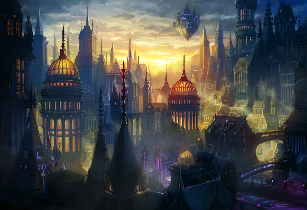 Magic City of Vane插画图片壁纸