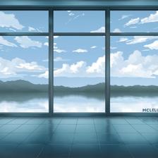 Window Lake Scene插画图片壁纸