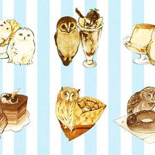 “猫头鹰咖啡店”插画图片壁纸
