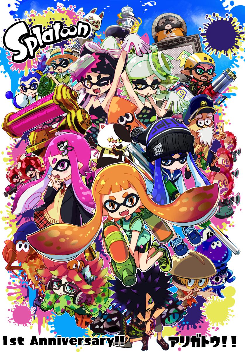 スプラトゥーン1周年記念插画图片壁纸