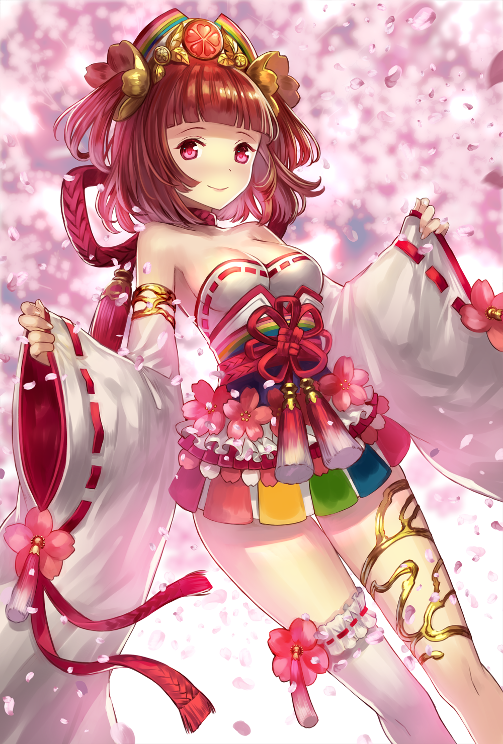 桜吹雪插画图片壁纸
