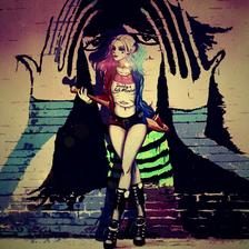 Harley Quinn插画图片壁纸