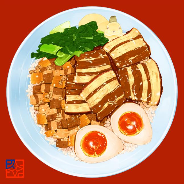 鲁肉饭(台湾式炖猪肉盖饭)插画图片壁纸