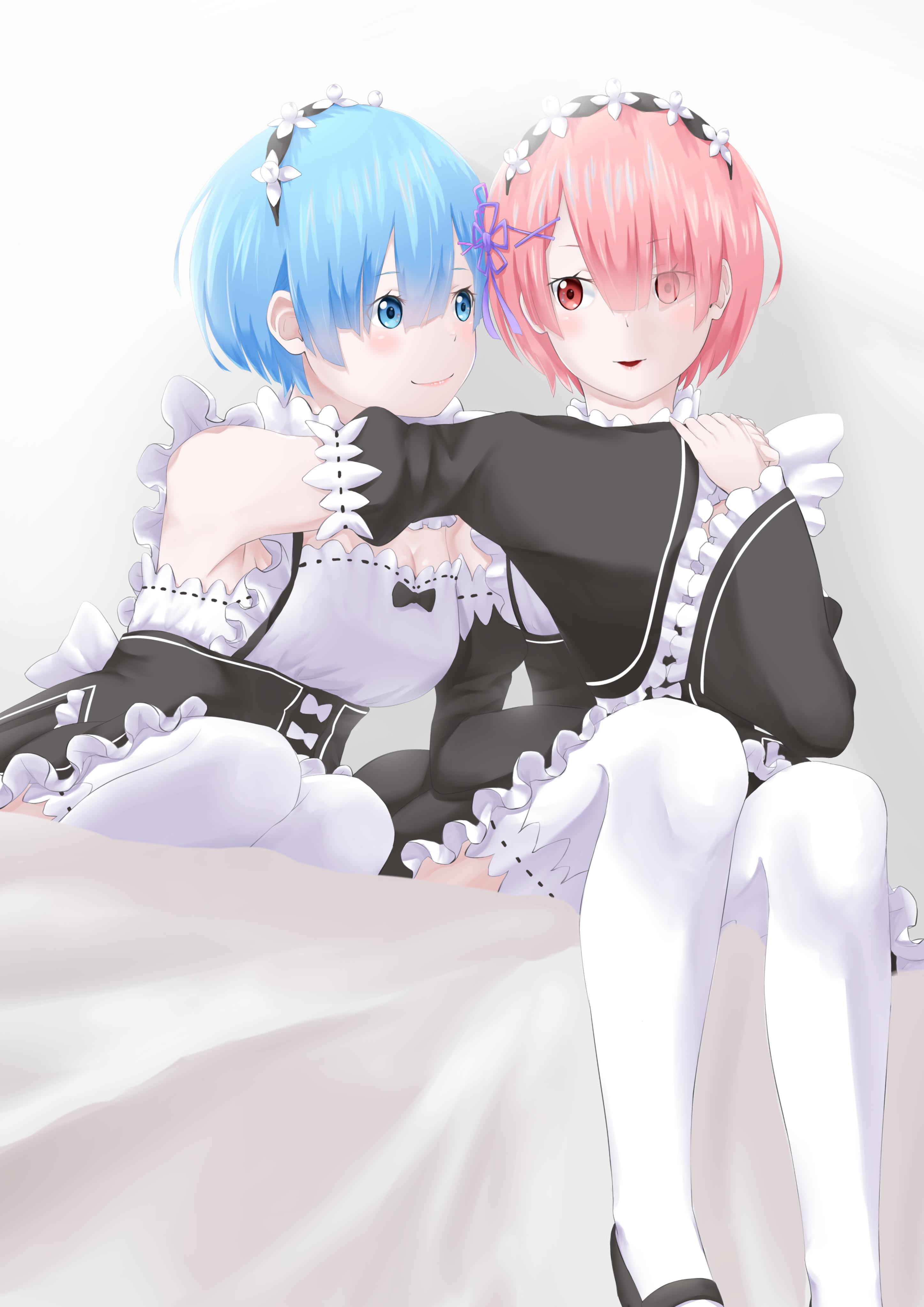 雷姆拉姆插画图片壁纸