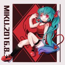 devil miku插画图片壁纸