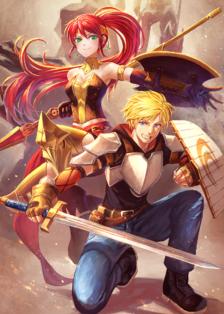 Jaune & Pyrrha插画图片壁纸