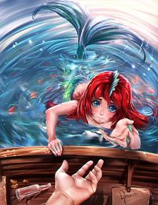 The lonely Mermaid插画图片壁纸
