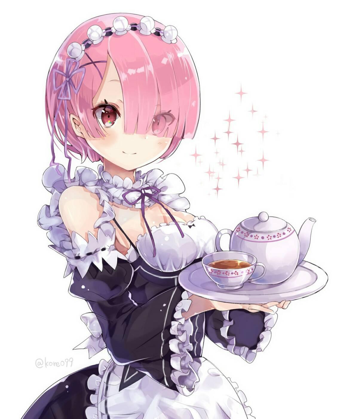 和姐姐一起喝茶