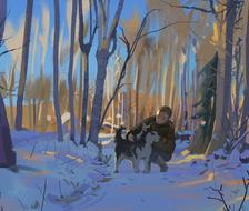 Winter walk-illustrationconcept
