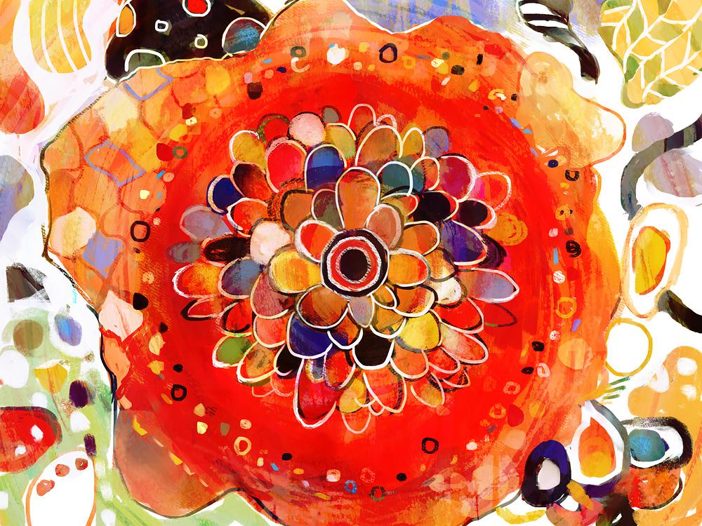 从上面看红沙山丘插画图片壁纸