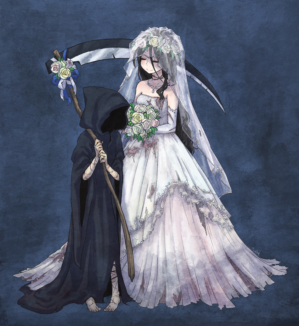 死と花嫁插画图片壁纸