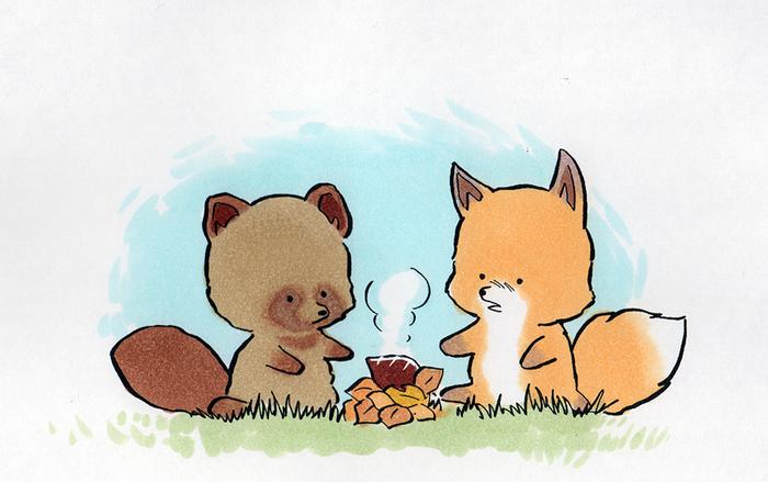 我用高桥留美子的笔触画了阿塔摩的《狸和狐》插画图片壁纸
