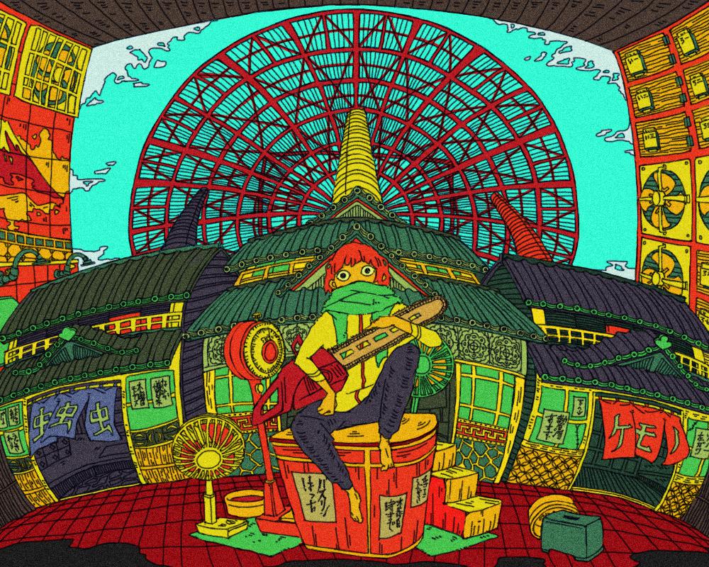 澡堂插画图片壁纸