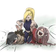 Ino Tickles Hinata and Sakura插画图片壁纸