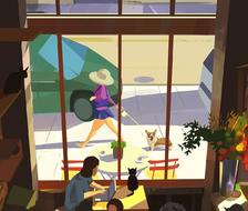 Cat cafe-illustrationconcept