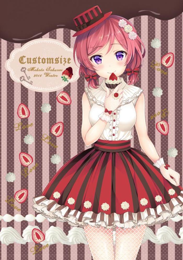草莓巧克力惠普真姬插画图片壁纸