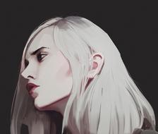 White hair-illustrationconcept