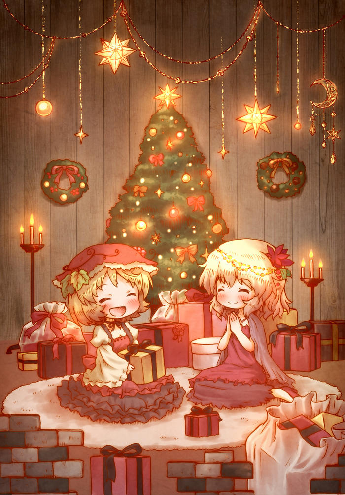 秋姉妹のクリスマス插画图片壁纸