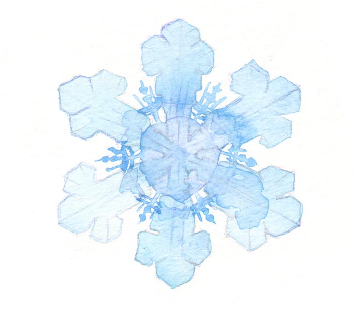 【自由素材】水彩雪的结晶插画图片壁纸