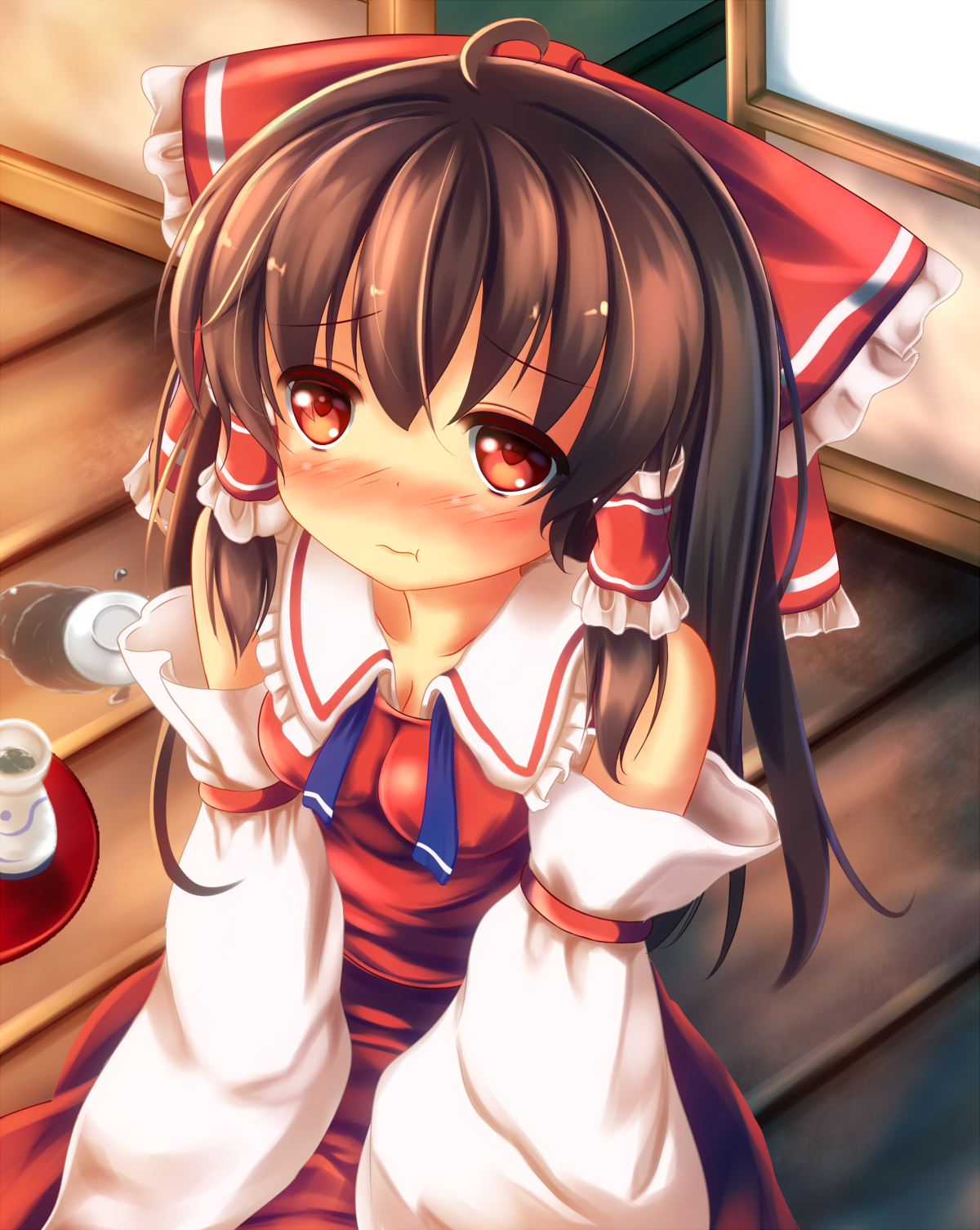 回廊灵梦插画图片壁纸