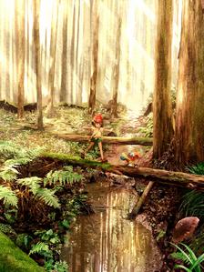 波尼的原始森林插画图片壁纸