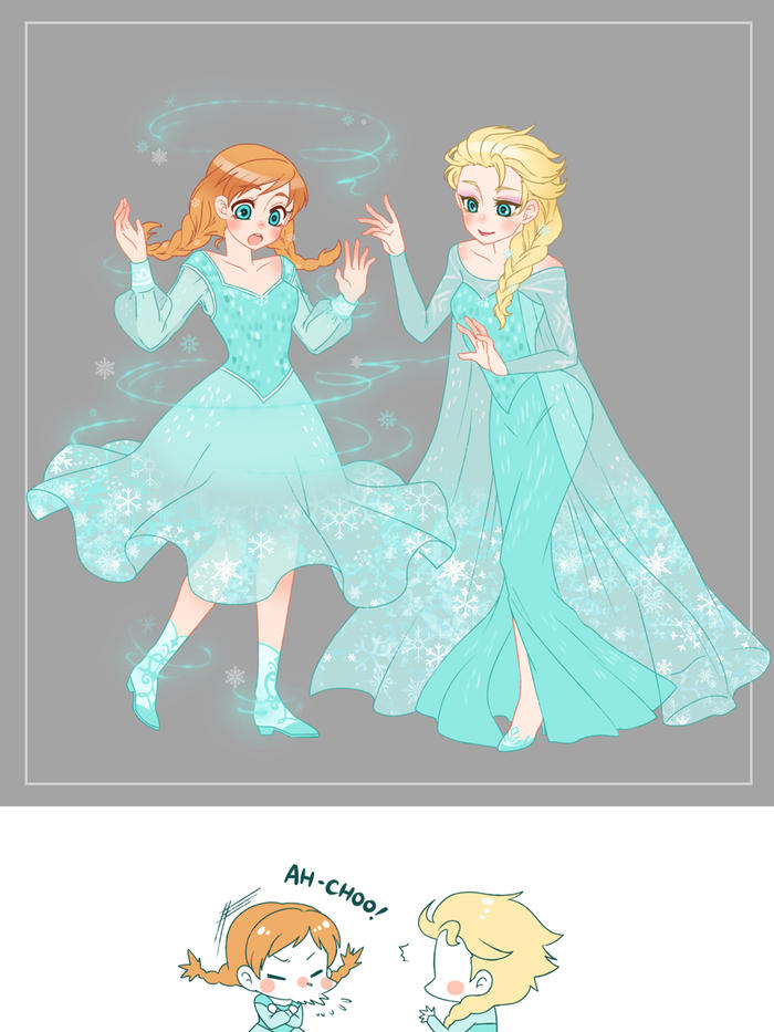 【Frozen】❉Anna&Elsa❉插画图片壁纸