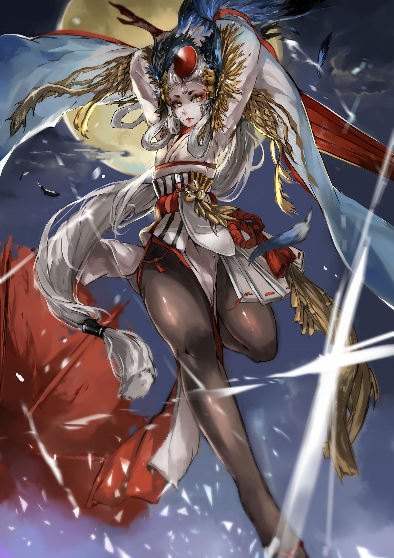 金鸞鶴羽插画图片壁纸