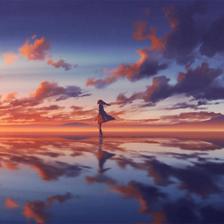 【20分钟多罗】黄昏的乌尤尼盐湖插画图片壁纸