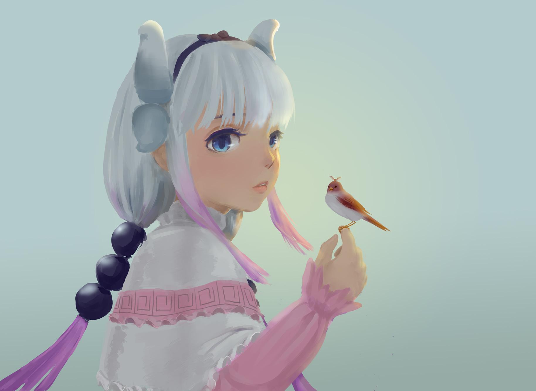 康娜与雀插画图片壁纸