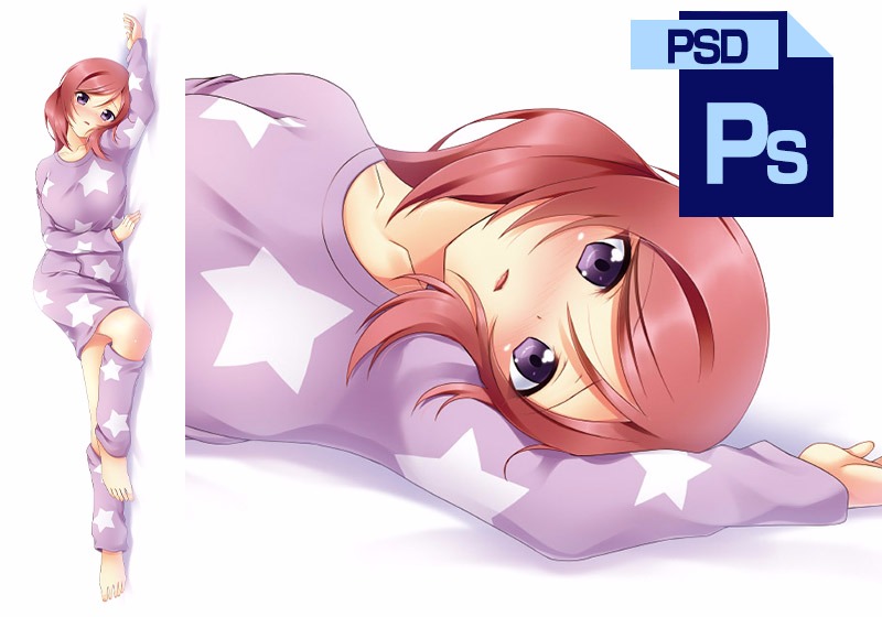 【PSD】睡真姬陪睡抱枕套表【抱枕套】插画图片壁纸