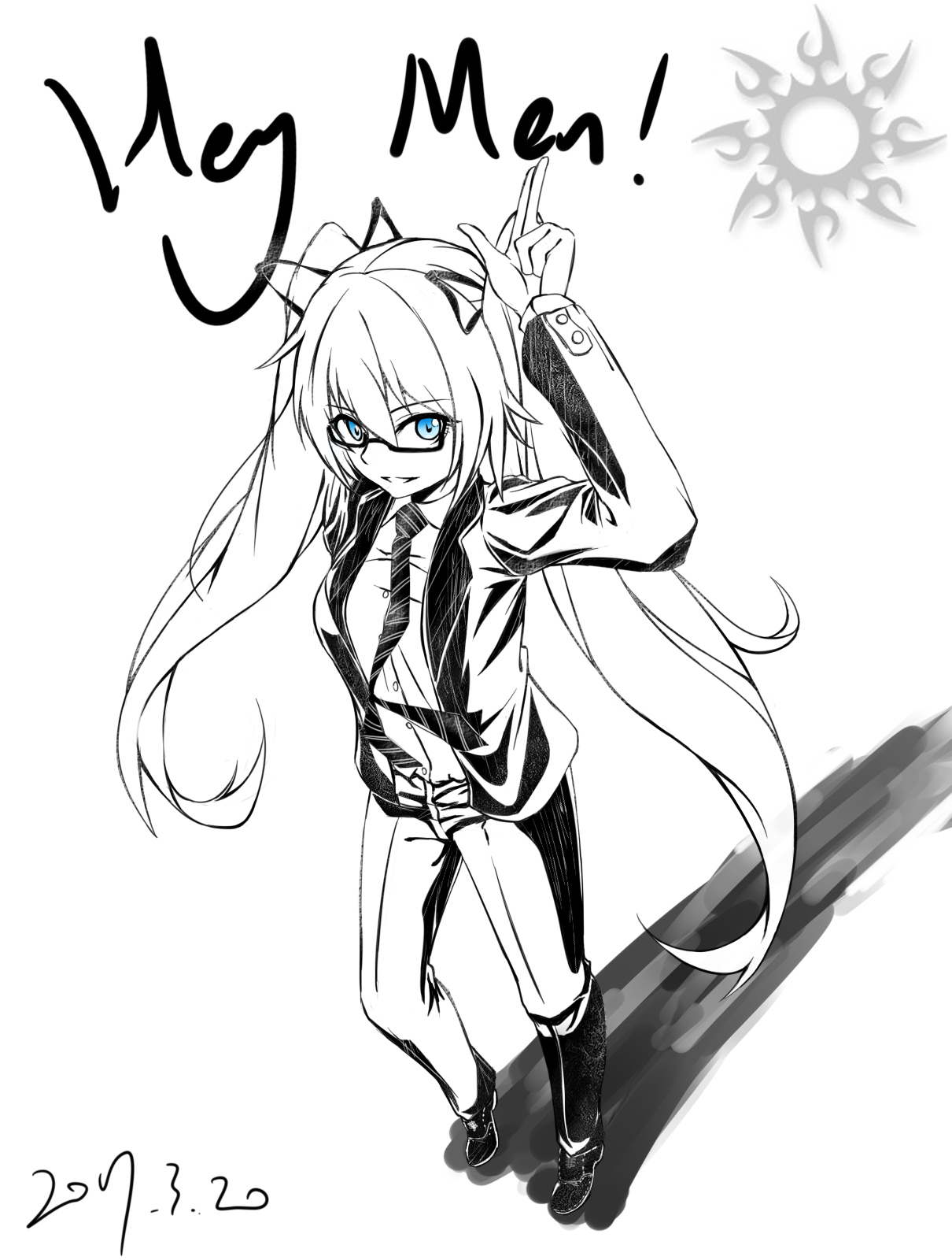 黑帮MIKU插画图片壁纸