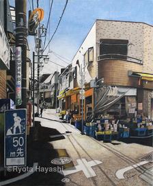 工事中の路地　文京区大塚插画图片壁纸