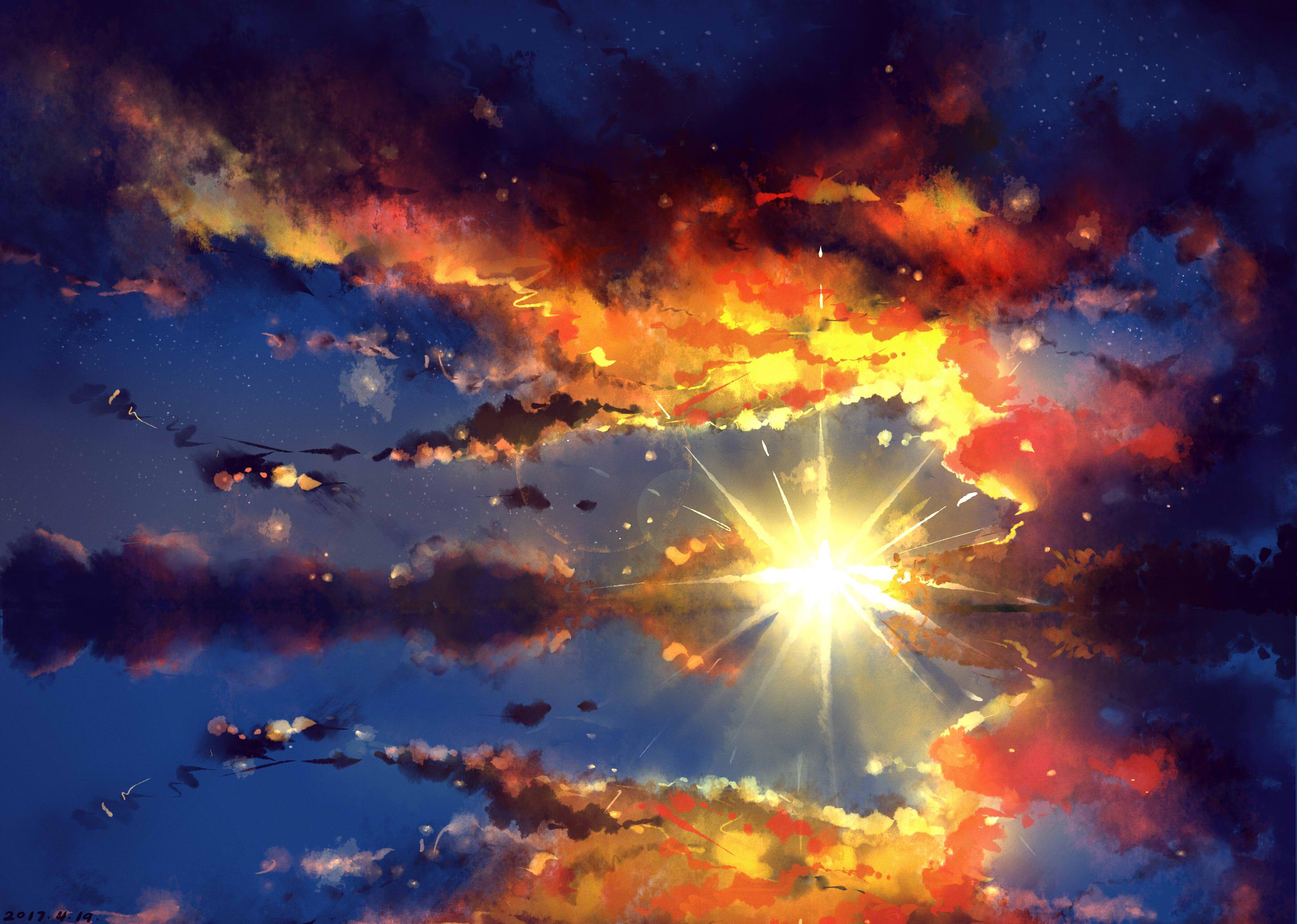 p站画师作品火烧云