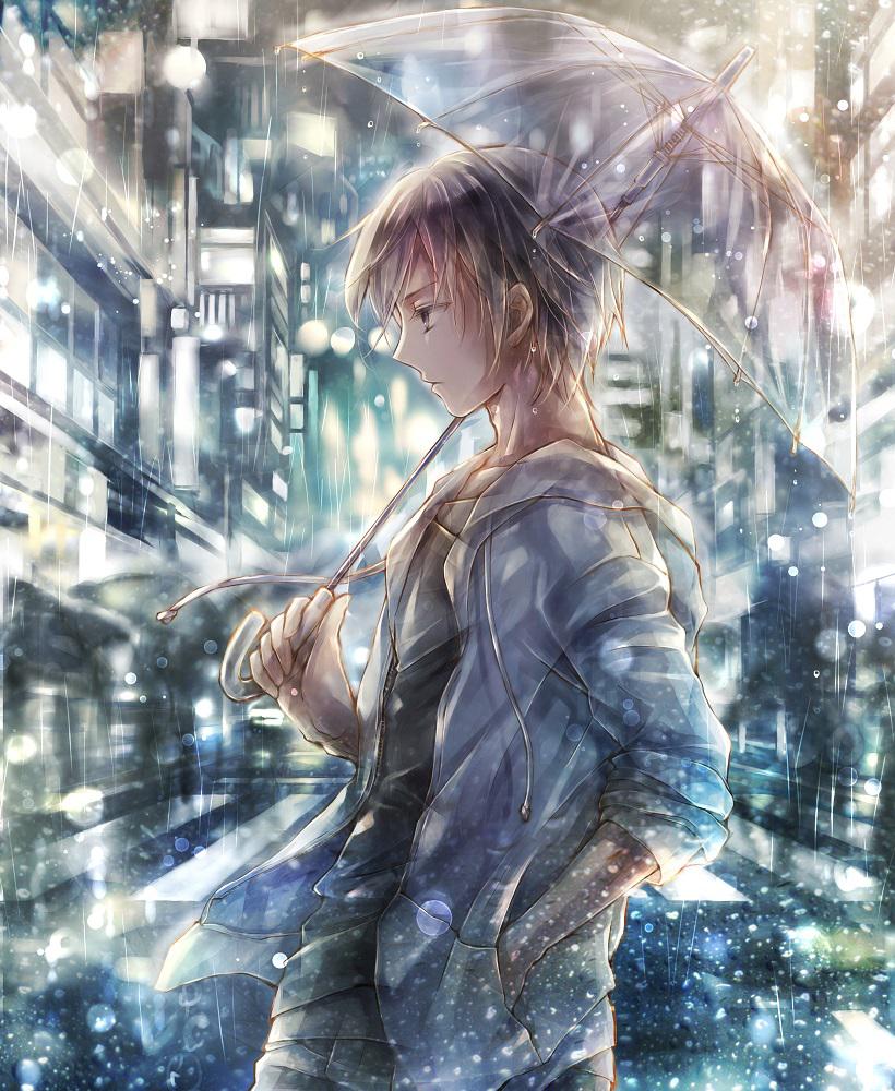 雨中的花束原创女孩子