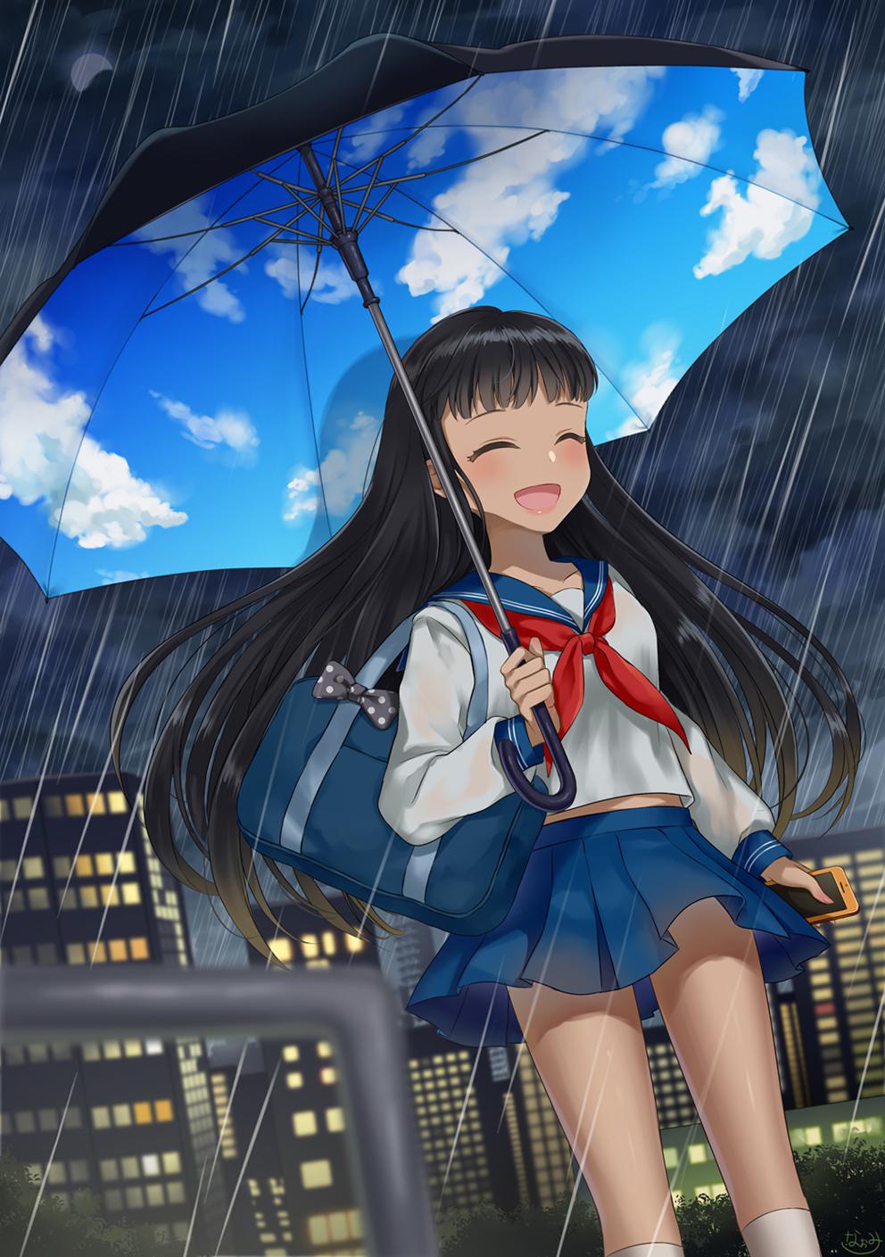 雨中的少女创作原创