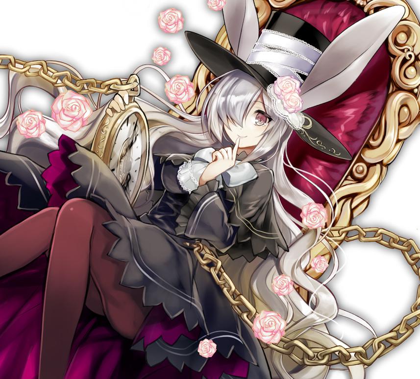 白兔子插画图片壁纸