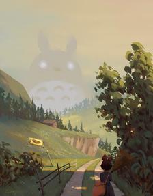 Kiki&Totoro插画图片壁纸